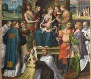 Madonna con bambino, santi e committente