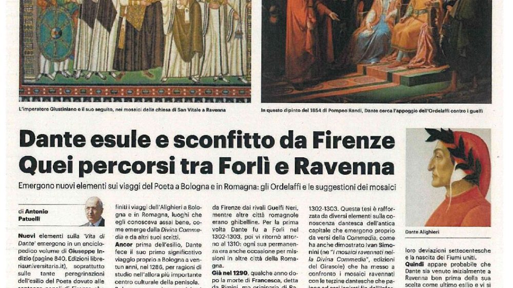 Dante e i suoi percorsi da esule tra Forlì e Ravenna: la pagina del Resto del Carlino