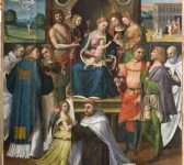 Madonna con bambino, santi e committente