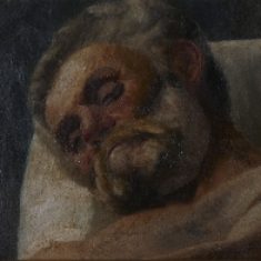 Testa di uomo sofferente